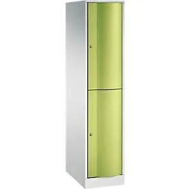 C+P Garderobenspind Resisto, 1 Abteil, 2 Fächer, B 396 x T 640 x H 1950 mm, Lichtgrau