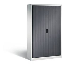 C + P Rollladenschrank Omnispace, 5 OH, abschliessbar, B 1200 x T 420 x H 1980 mm, Stahl, lichtgrau/schwarzgrau