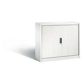 C + P Rollladenschrank Omnispace, 2 OH, abschliessbar, B 1200 x T 420 x H 1030 mm, Stahl/Kunststoff, verkehrsweiss
