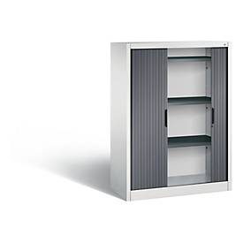 C + P Rollladenschrank Omnispace, 3 OH, abschliessbar, B 1000 x T 420 x H 1345 mm, Stahl, lichtgrau/schwarzgrau