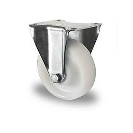 CASCOO Bockrolle Z0Z0, mit Rad-ø 125 mm x B 50 mm, Polyamid-Felge, Polyamid-Lauffläche, natur/weiss, Doppelkugellager, bis 500 kg