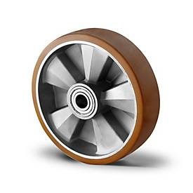 CASCOO Einbaurad BAU5, mit Rad-ø 200 mm x B 50 mm, Aluminium-Felge, Polyurethan-Lauffläche, braun, Doppelkugellager, bis 800 kg