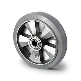 CASCOO Einbaurad BAF2, mit Rad-ø 160 mm x B 50 mm, Aluminium-Felge, Elastik-Lauffläche, grau, Doppelkugellager, bis 400 kg