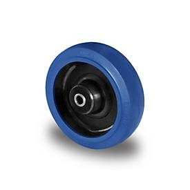 CASCOO Einbaurad R4F1, mit Rad-ø 125 mm x B 38 mm, Polyamid-Felge, Elastik-Lauffläche, blau, Rollenlager, bis 200 kg