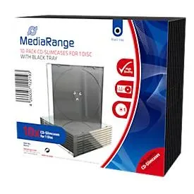 MediaRange -  BOX32 CD-Hülle DVD-Hülle 1 Disks Schwarz, Transparent
