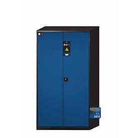Chemikalienschrank  asecos CS-CLASSIC-F, Flügeltüren, Front Enzianblau, B 1055 x T 520 x H 1950 mm