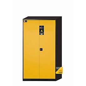 Chemikalienschrank  asecos CS-CLASSIC-F, Flügeltüren, Front Sicherheitsgelb, B 1055 x T 520 x H 1950 mm