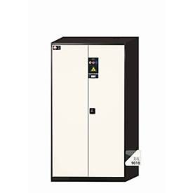 Chemikalienschrank  asecos CS-CLASSIC-F, Flügeltüren, Front Reinweiss, B 1055 x T 520 x H 1950 mm