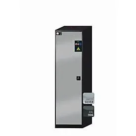 Chemikalienschrank  asecos CS-CLASSIC, Flügeltür, Anschlag links, Front asecos Silber, B 545 x T 520 x H 1950 mm