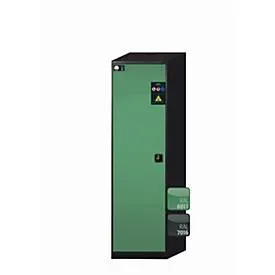 Chemikalienschrank  asecos CS-CLASSIC, Flügeltür, Anschlag links, Front Resedagrün, B 545 x T 520 x H 1950 mm