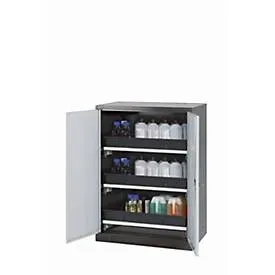 Chemikalienschrank  asecos CS-CLASSIC, Flügeltüren, Front Lichtgrau, B 810 x T 520 x H 1105 mm