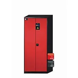 Chemikalienschrank  asecos CS-CLASSIC, Flügeltüren, Front Verkehrsrot, B 810 x T 520 x H 1950 mm