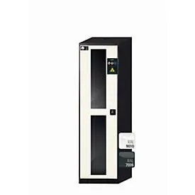 Chemikalienschrank  asecos CS-CLASSIC-G, Flügeltür mit Glasausschnitt, Anschlag links, Front Reinweiss, B 545 x T 520 x H 1950 mm