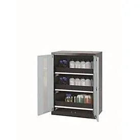 Chemikalienschrank  asecos CS-CLASSIC-G, Flügeltüren mit Glasausschnitt, Front Lichtgrau, B 810 x T 520 x H 1105 mm