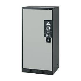 Chemikalienschrank, Flügeltür, 2 Böden, 545x520x1105 mm, lichtgrau