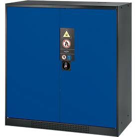 Chemikalienschrank, Flügeltür, 2 Böden, 1055x520x1105 mm, enzianblau