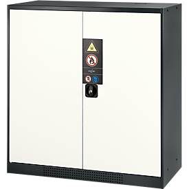 Chemikalienschrank, Flügeltür, 2 Böden, 1055x520x1105 mm, reinweiss