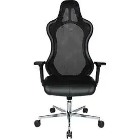 Chefsessel Open Chief Premium, mit Armlehnen, Synchronmechanik, Muldensitz, Kopfstütze, schwarz/alusilber
