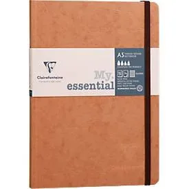 Clairefontaine Notizbuch My Essentials Age Bag, 96 Seiten, DIN A5, 90g/m², nummeriert, Fadenheftung, kariert, braun