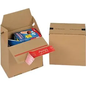 ColomPac Faltkarton Eurobox S, Selbstklebeverschluss & Aufreissfaden, Z-Faltung, kombinierbar mit Euro-Paletten, aussen L 150 x B 100 x H 150 mm, innen B 95 mm, 20 Stück, Wellpappe, braun