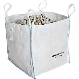 Containersack Schäfer Shop Genius Big Bag, oben offen, bis 150 kg, 4 Hebeschlaufen, 5 Stück, B 700 x T 700 x H 700 mm, weiss