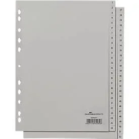 DURABLE Kunststoffregister, A4 hoch, Zahlen 1-52, grau