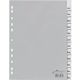 DURABLE Blanko Register DIN A4 Grau 12-teilig PP (Polypropylen) Portrait A4 11 Löcher 6410