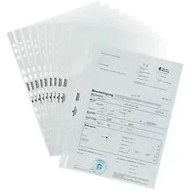 DURABLE Premium Prospekthüllen A4 Glasklar Transparent 80 Mikron Polypropylen Oben 11 Löcher 100 Stück