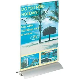DURABLE Prospekthalter 858919 DIN A4 Transparent Aluminium 22 x 3 x 34 cm