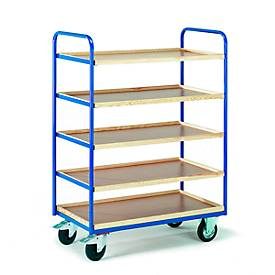 Etagenwagen mit 5 Etagenkästen, 1000 x 575 mm