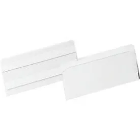 Etikettentasche Durable Hard Cover, B 150 x H 67 mm, selbstklebend, mit Permanent-Klebestreifen, rückstandsfrei ablösbar, PET Hartfolie, transparent