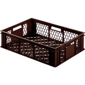 Euro Box Bäcker-Kasten, lebensmittelecht, Inhalt 75 L, durchbrochene Version, braun
