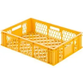 Euro Box Bäcker- und Cateringkasten (Gläserkasten), lebensmittelecht, Inhalt 27 L, durchbrochene Version, gelb-orange