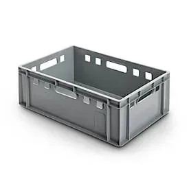 Euro Box Fleischkasten, lebensmittelecht, Inhalt 35,3 L, geschlossene Version, grau