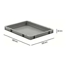 Euro Box Serie EF 4040, aus PP, Inhalt 3,6 L, geschlossene Wände, Unterfassgriff, grau