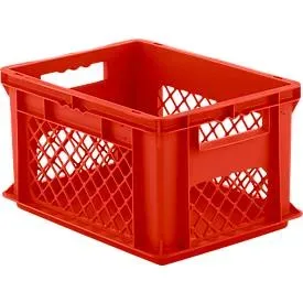 Euro Box Serie EF 4221, aus PP, Inhalt 20,4 L, durchbrochene Wände, Durchfassgriff, rot