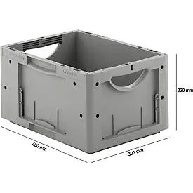 Euro Box Serie LTB 4220, aus PP, Inhalt 19,8 L, ohne Deckel, grau