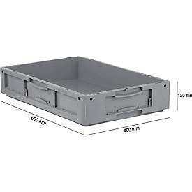 Euro Box Serie LTB 6120, aus PP, Inhalt 20,3 L, ohne Deckel, grau