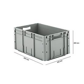 Euro Box Serie LTF 6280, aus PP, Inhalt 53,8 L, Durchfassgriff, grau