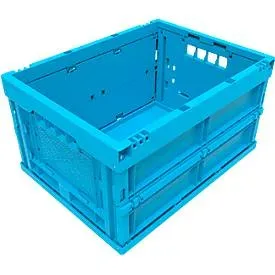 EURO-Mass Faltbox 4322, ohne Deckel, für Lager- und Mehrwegtransport,  Inhalt 20,3 Liter, blau