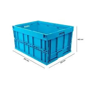 EURO-Mass Faltbox 8645, ohne Deckel, Volumen 171,2 l, mit Stirnteilsicherung, blau