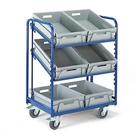 Eurokastenwagen mit offenem Rahmen und 6 Kästen, 820 x 620 mm