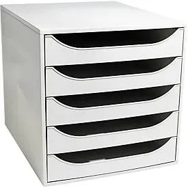 Exacompta - ECOBOX Schubladenbox mit 5 Schubladen, A4, Grau