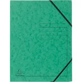 Exacompta Eckspannmappe, DIN A4, mit Gummizug, beschriftbar, Colorspan-Karton, 355 g/m², grün