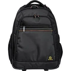 Exacompta Exactive® Businessrucksack mit Rollen, 18?l, für Laptops bis 15,6?, TSA-Schloss, Trolleygriff, RPET, Handgepäckformat, schwarz