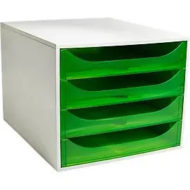 Exacompta - ECOBOX Schubladenbox mit 4 Schubladen, A4, Apfelgrün