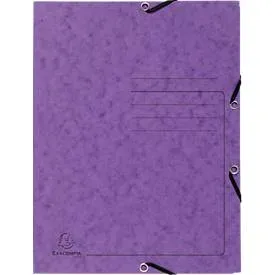 Exacompta - Sammelmappe mit Gummizug und 3 Klappen aus Colorspan-Karton 355g/m2 - A4 - x 25, A4, Violett