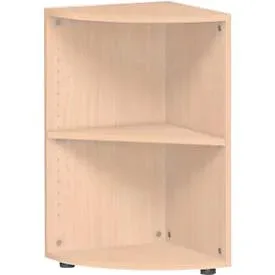Eckabschlussregal PALENQUE, 2 OH, B 400 x T 400 x H 752 mm, Buche