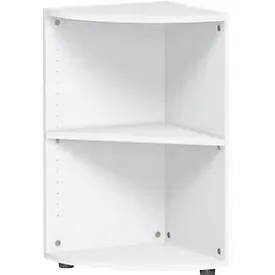 Eckabschlussregal PALENQUE, 2 OH, B 400 x T 400 x H 752 mm, weiss