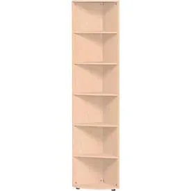 Eckabschlussregal PALENQUE, 6 OH, B 400 x T 400 x H 2160 mm, Buche